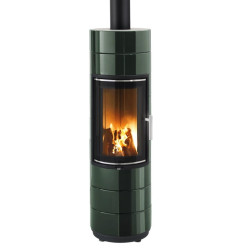 Krbová kamna Leda PEPPA TEC s katalyzátorem, tmavě zelený smalt